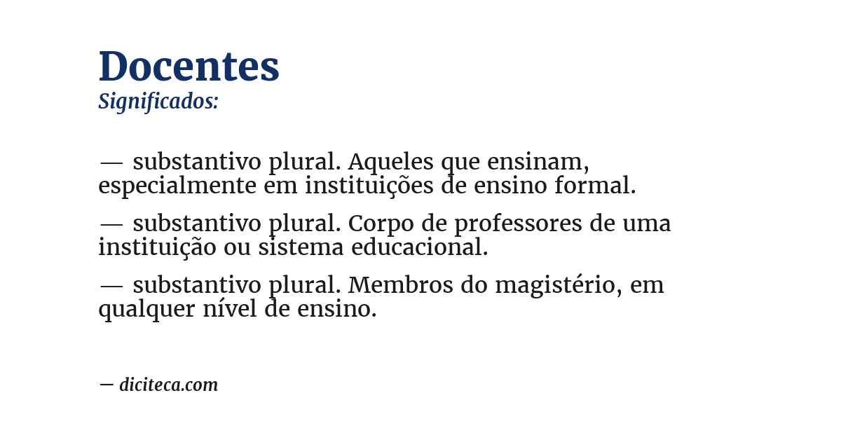 Significado de docentes
