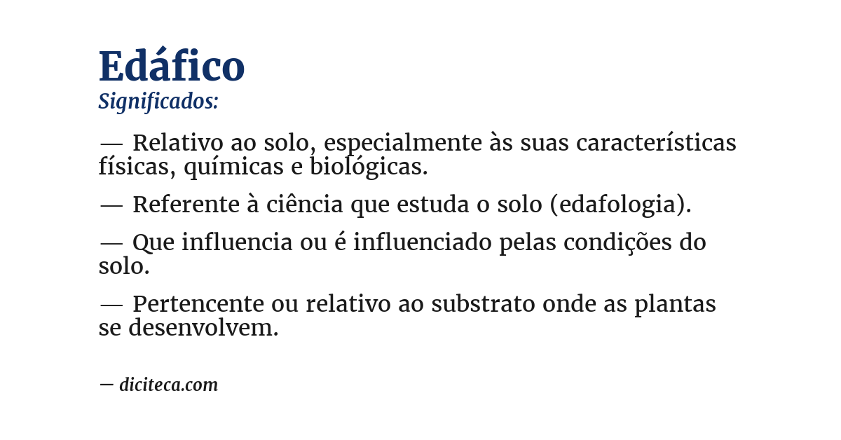 Significado de edáfico