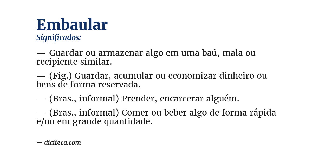 Significado de embaular
