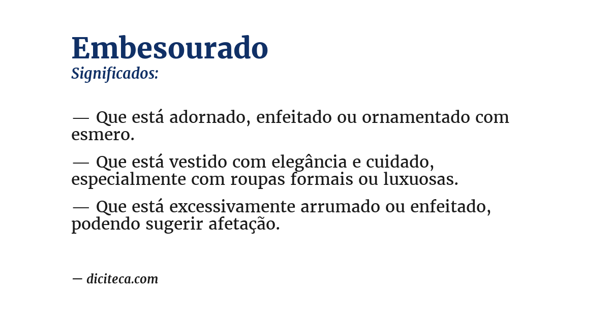 Significado de embesourado