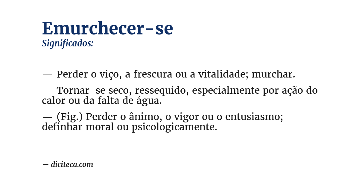 Significado de emurchecer-se