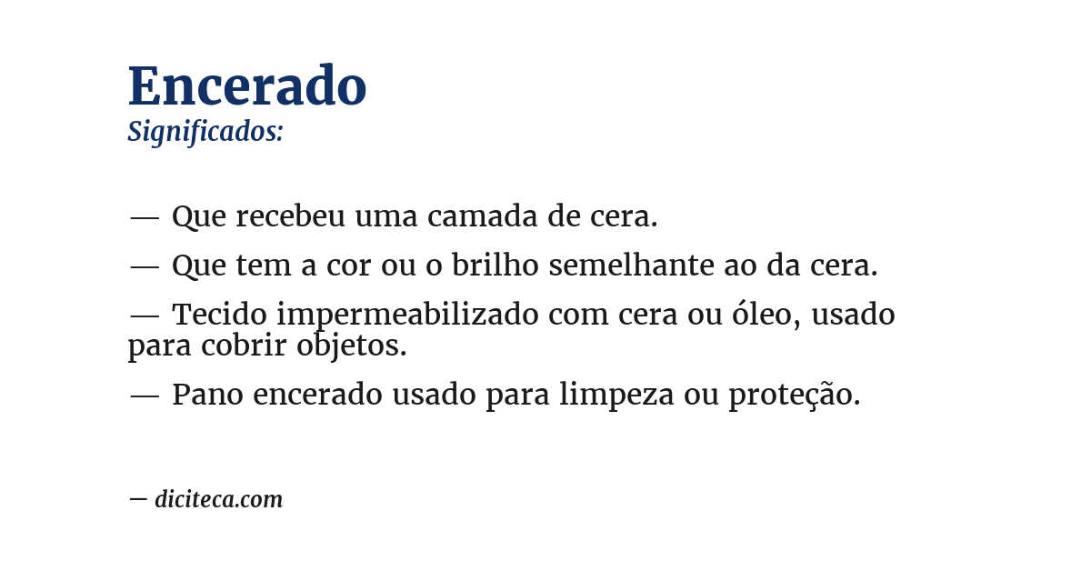 Significado de encerado