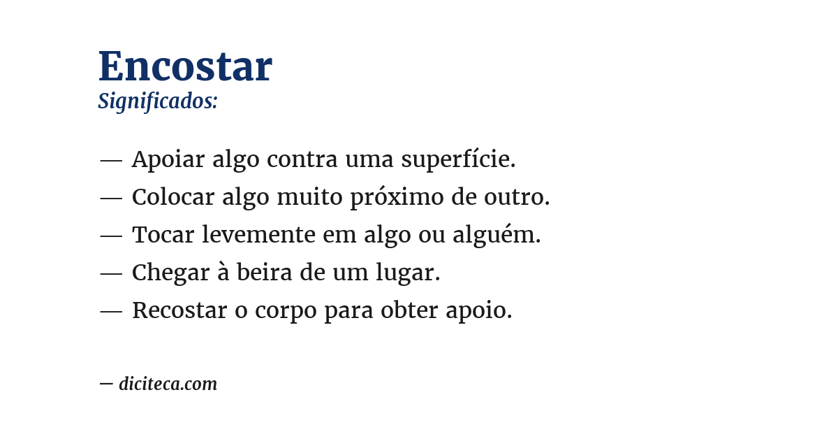 Significado de encostar