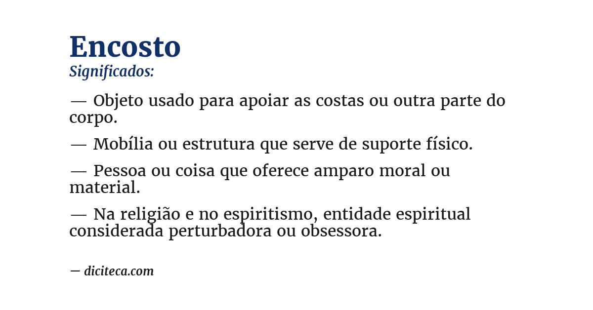 Significado de encosto
