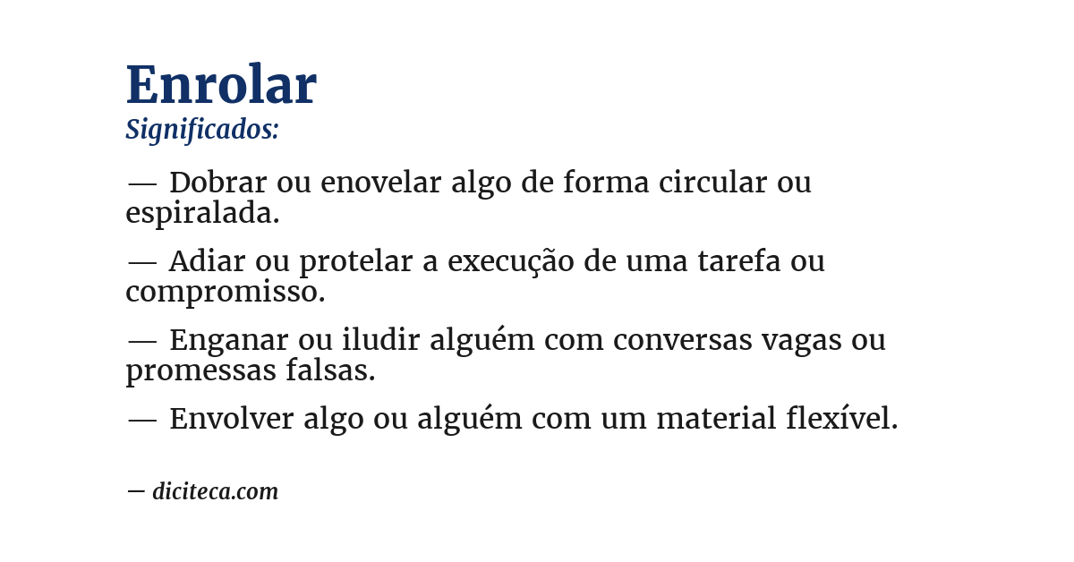 Significado de enrolar