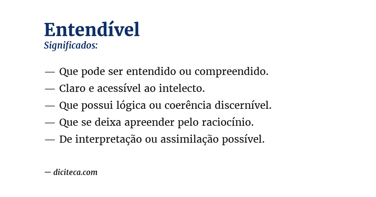 Significado de entendível