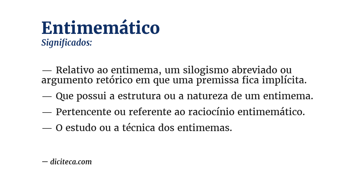Significado de entimemático