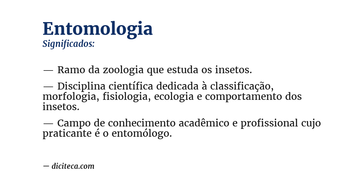 Significado de entomologia