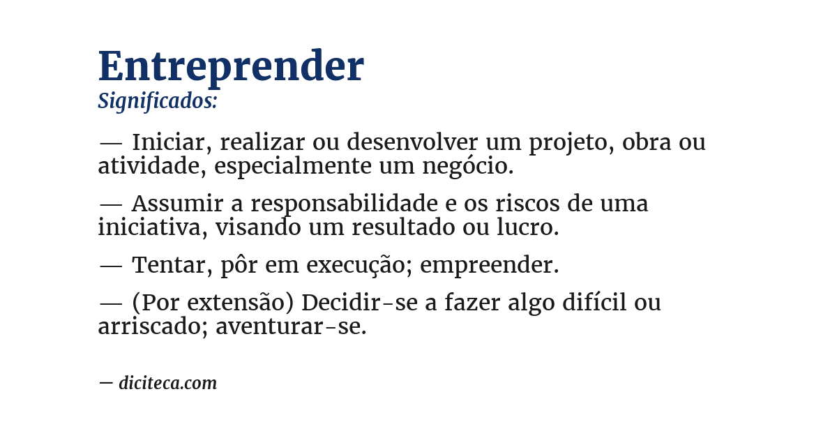 Significado de entreprender