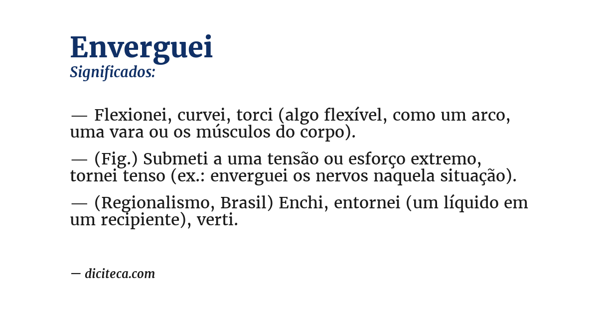 Significado de enverguei