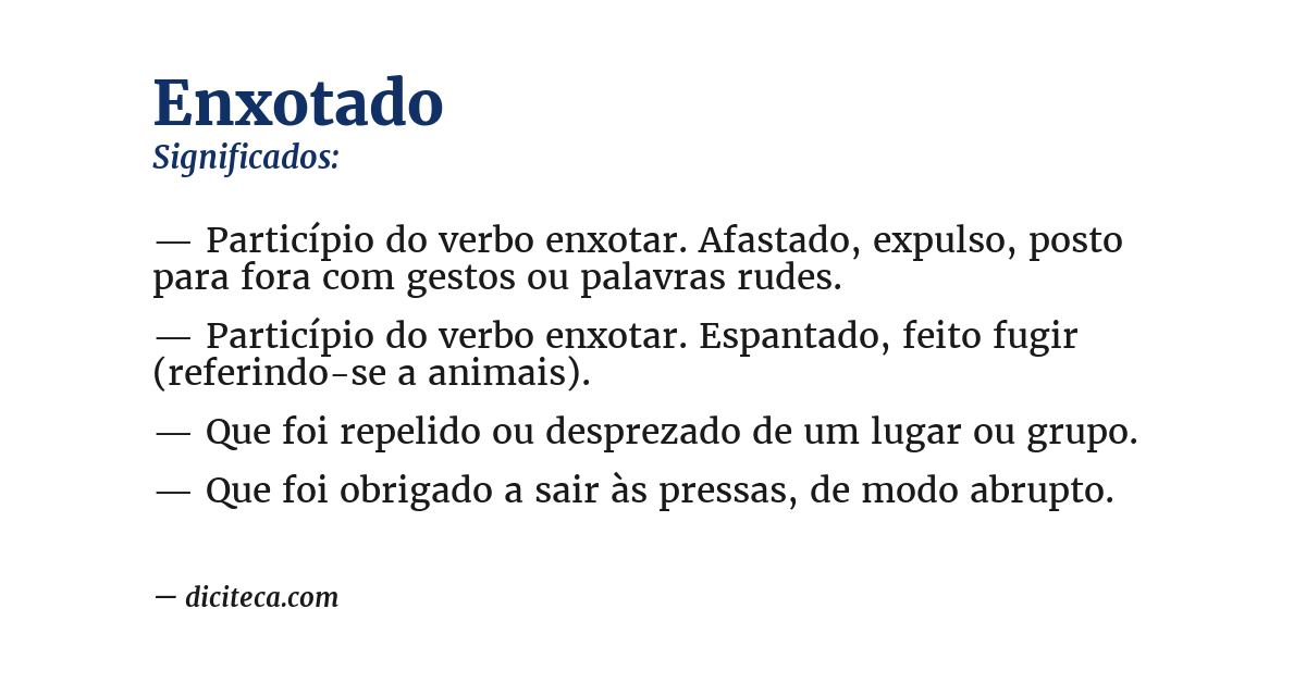 Significado de enxotado