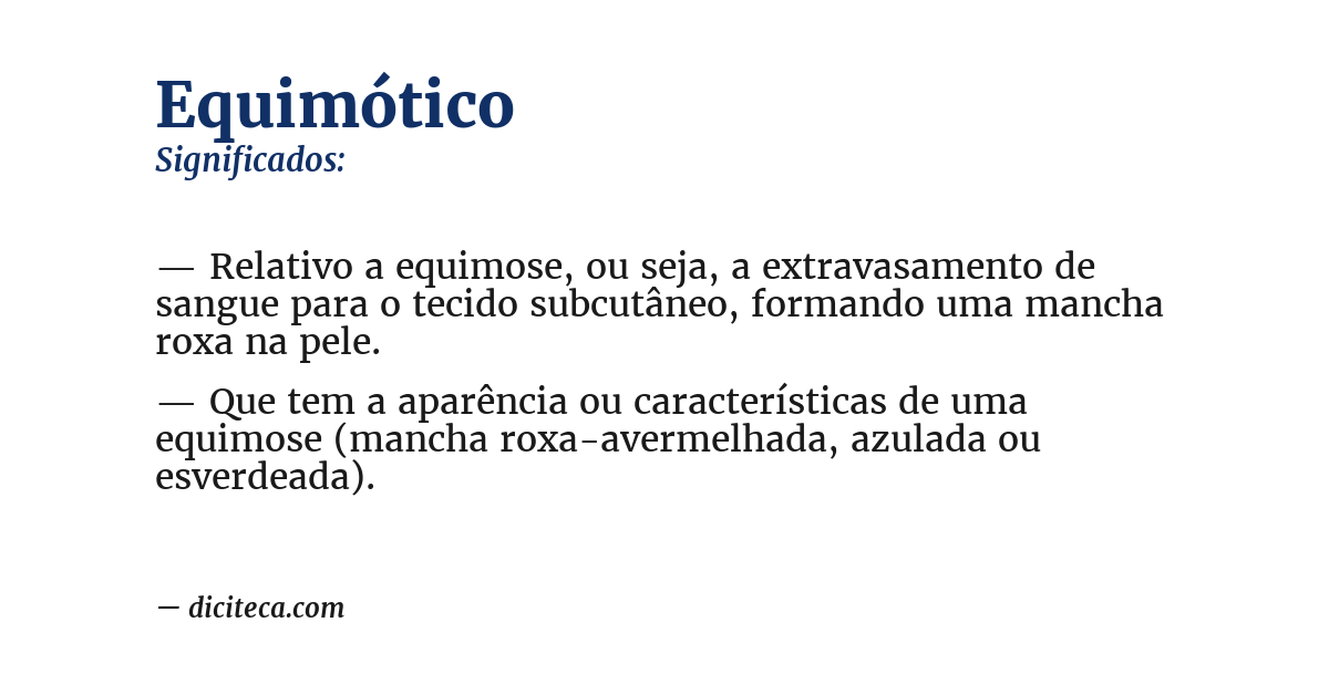Significado de equimótico
