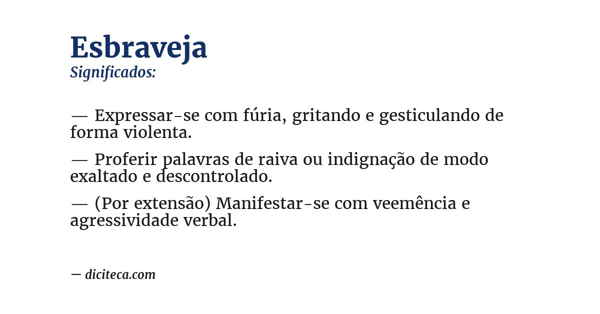 Significado de esbraveja