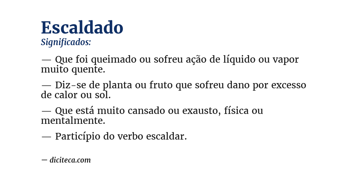 Significado de escaldado