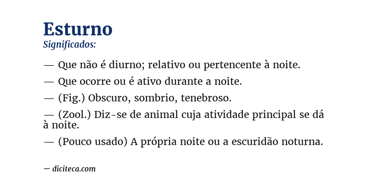 Significado de esturno