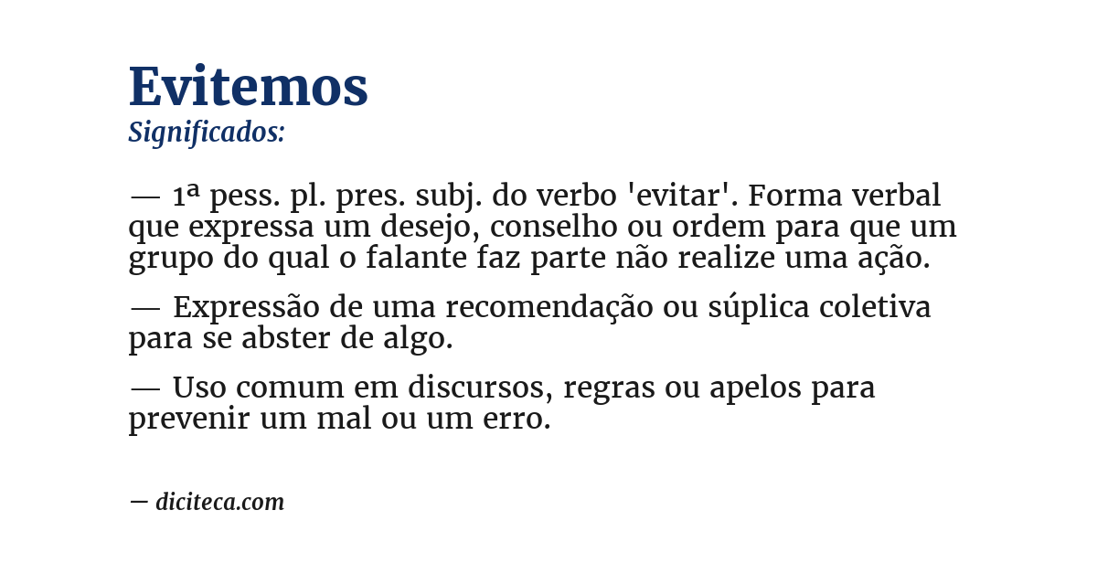 Significado de evitemos