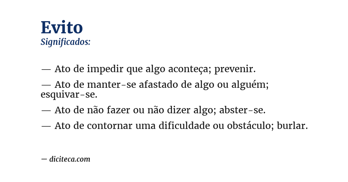 Significado de evito