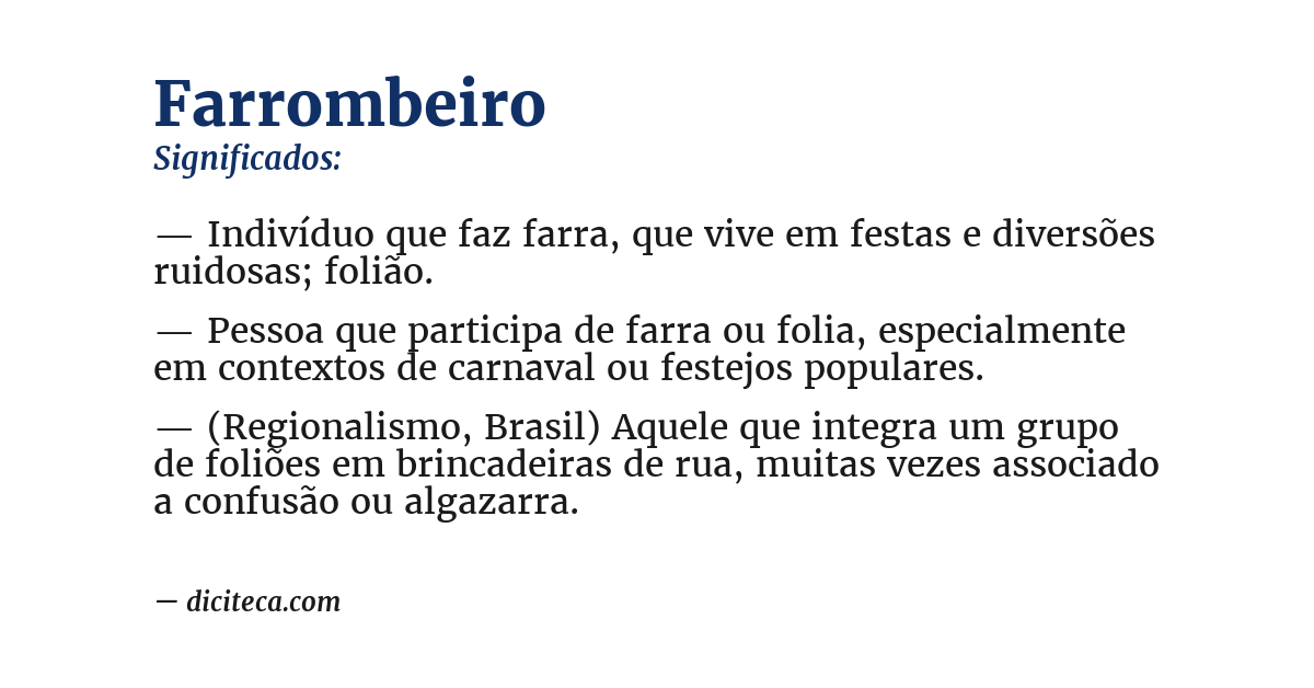 Significado de farrombeiro