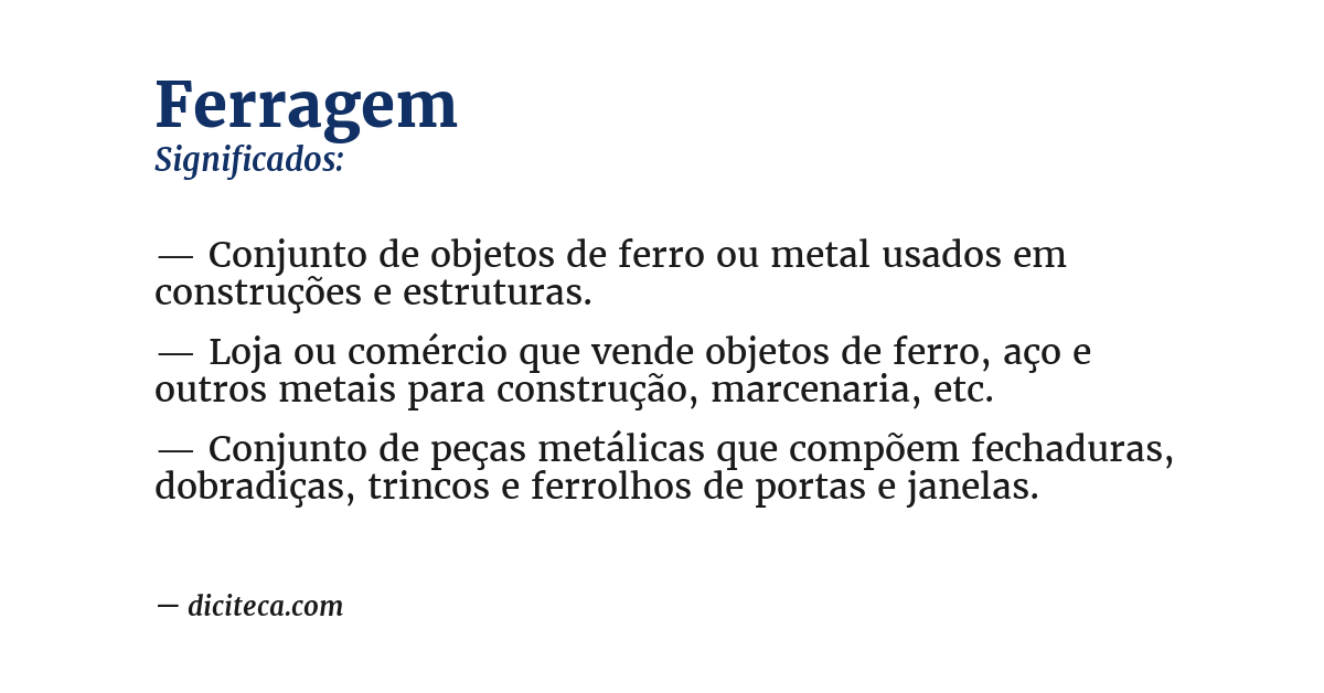 Significado de ferragem