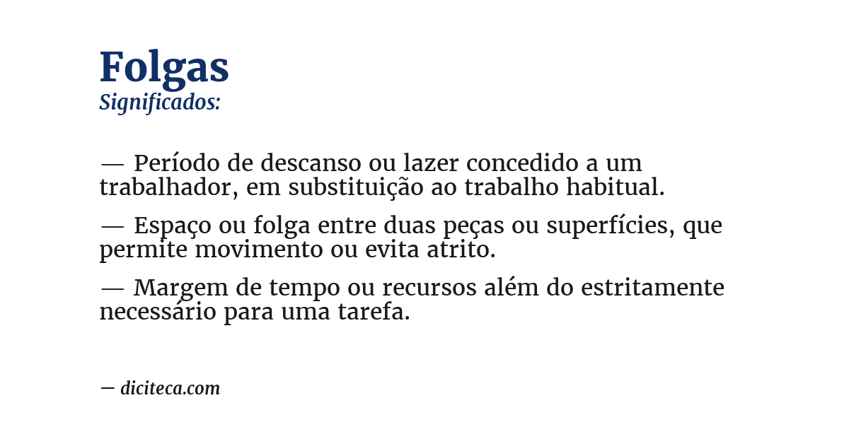 Significado de folgas