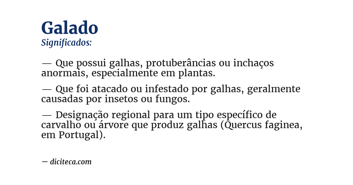 Significado de galado