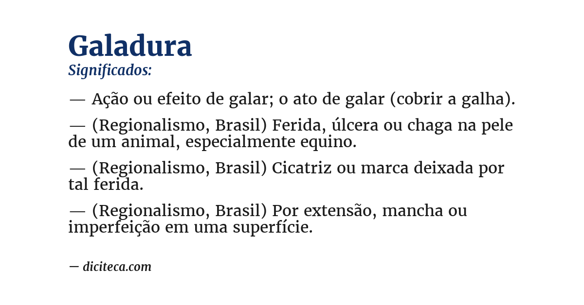 Significado de galadura