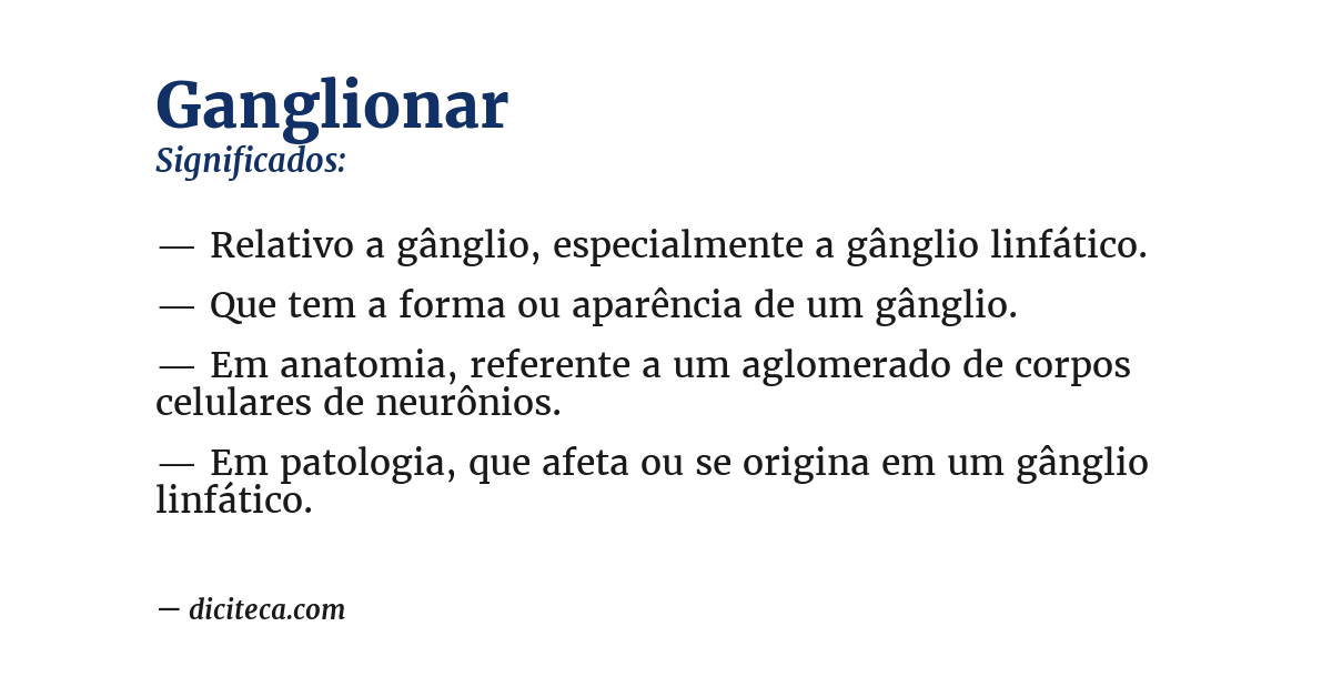 Significado de ganglionar