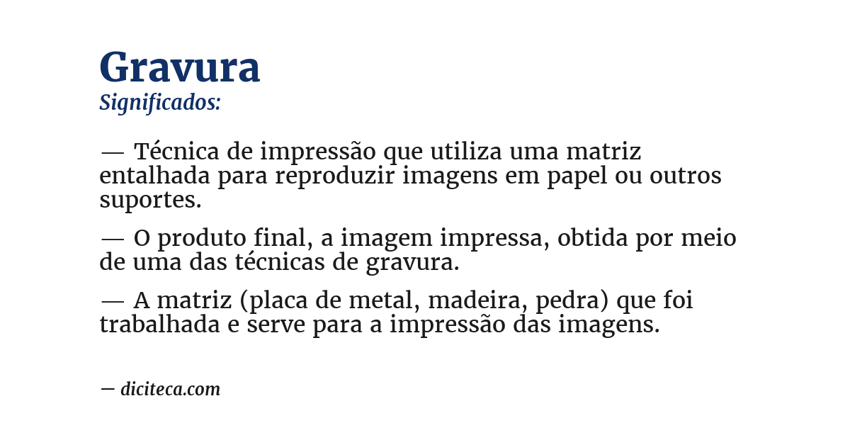 Significado de gravura