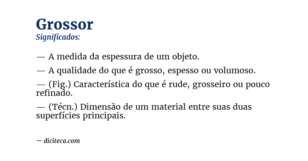 Significado de grossor