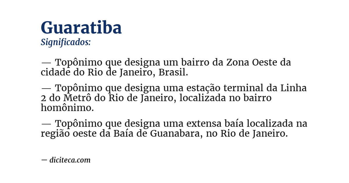 Significado de guaratiba