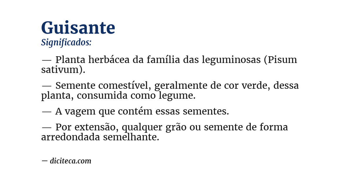 Significado de guisante