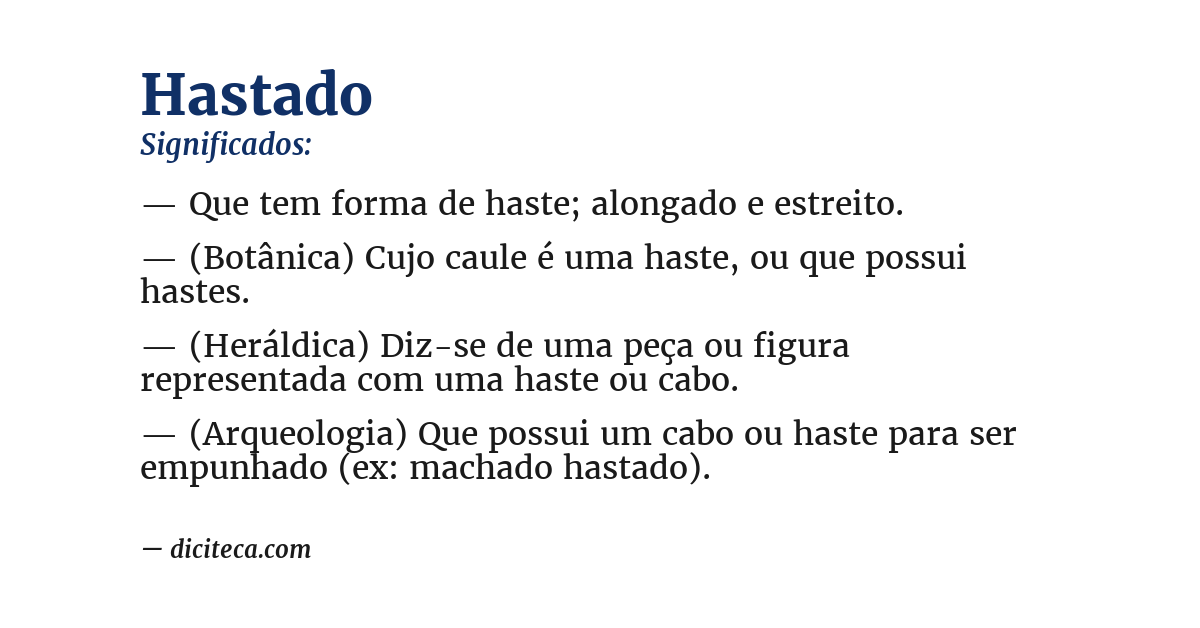 Significado de hastado
