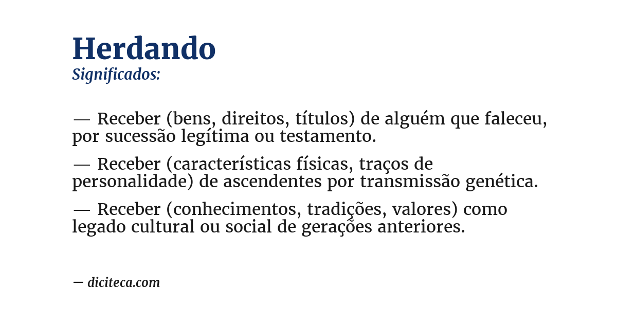 Significado de herdando