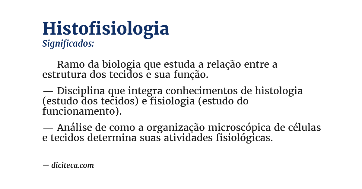 Significado de histofisiologia