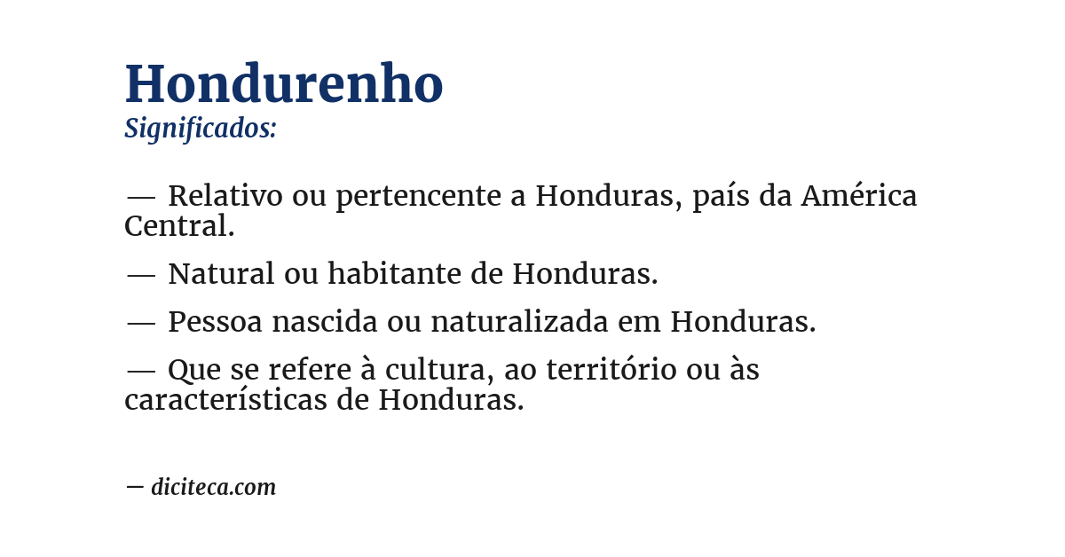 Significado de hondurenho