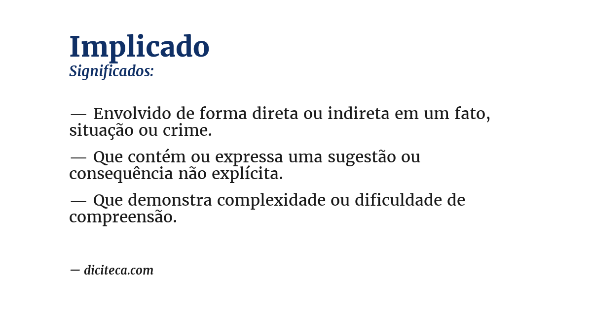 Significado de implicado