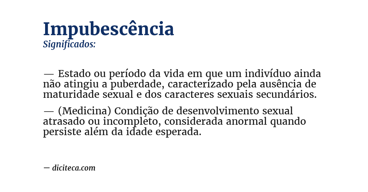Significado de impubescência