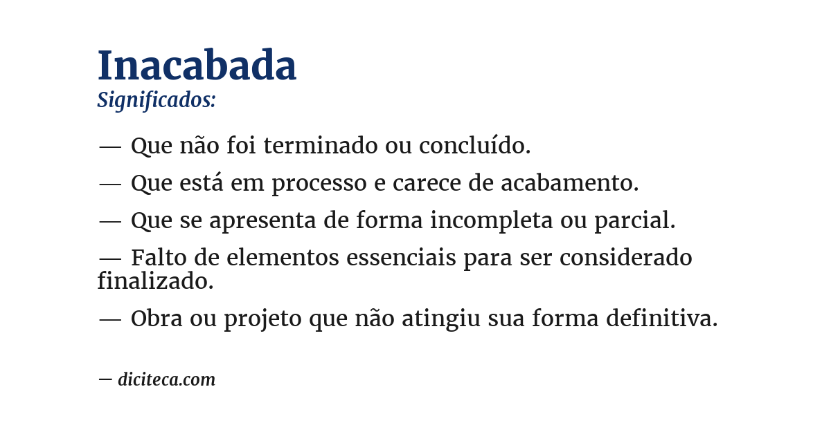 Significado de inacabada