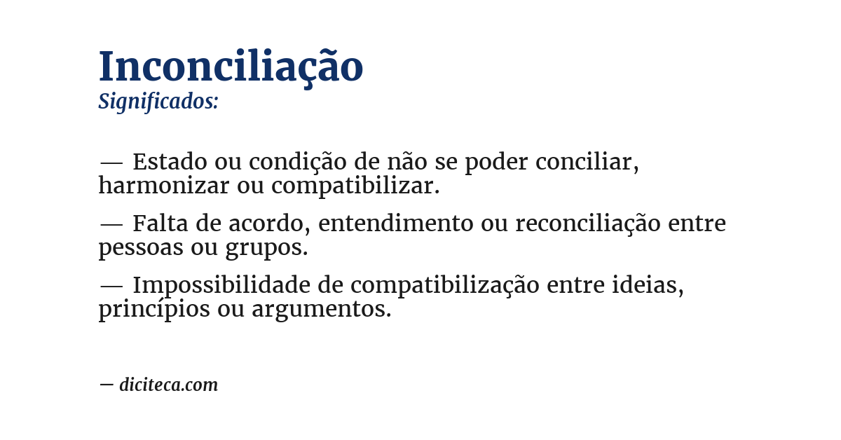 Significado de inconciliação