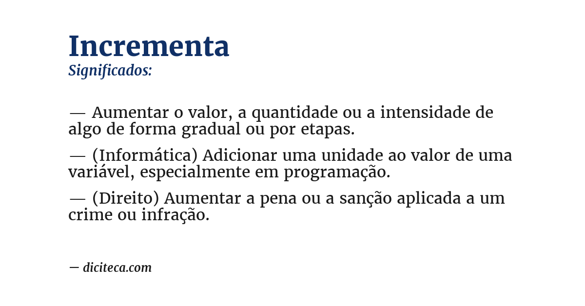 Significado de incrementa