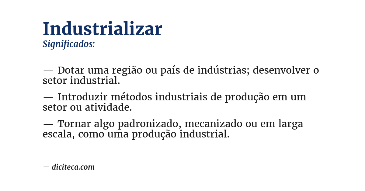 Significado de industrializar