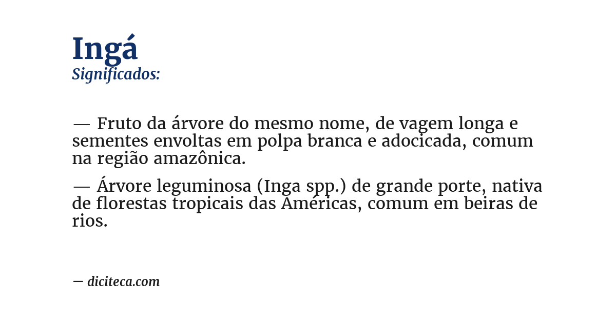 Significado de ingá
