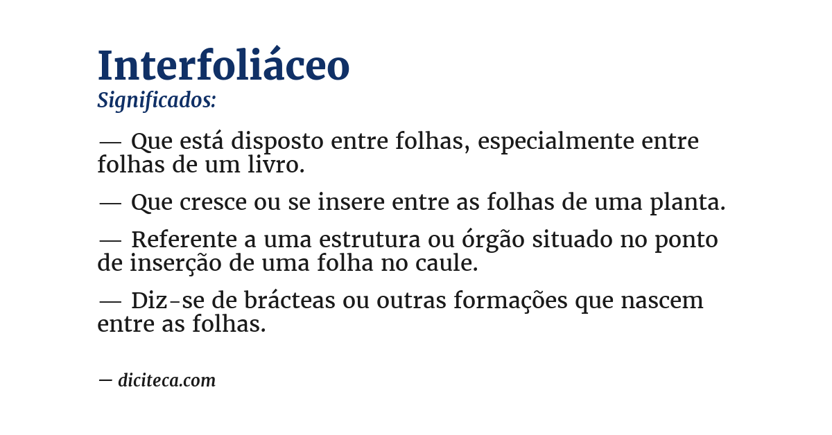 Significado de interfoliáceo