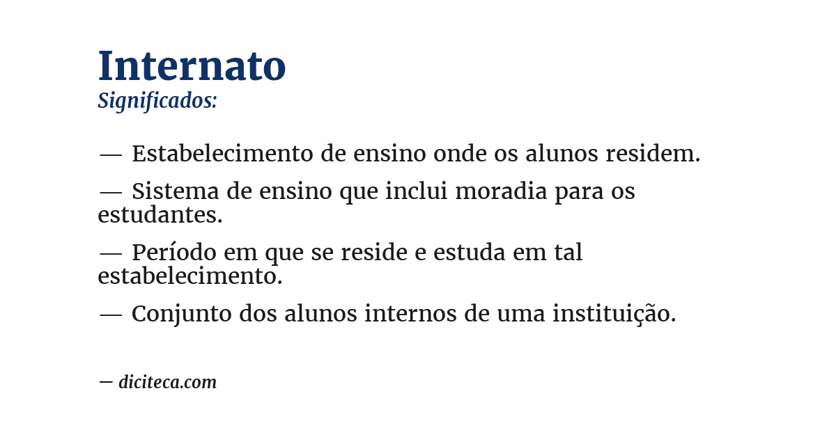 Significado de internato
