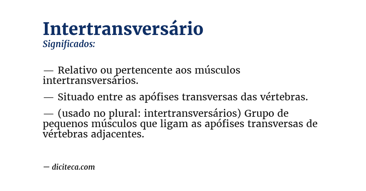 Significado de intertransversário