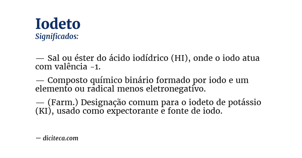 Significado de iodeto