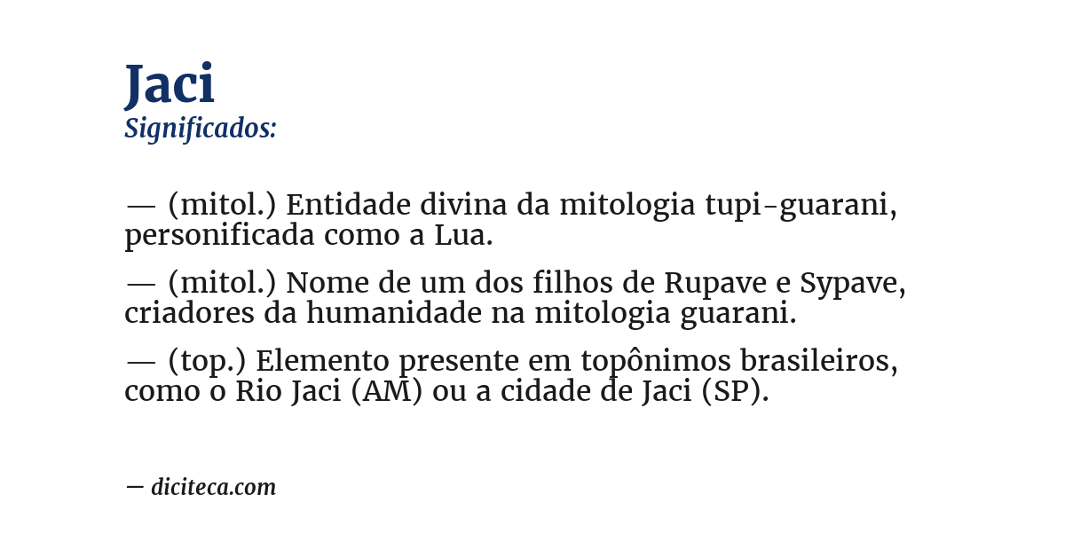 Significado de jaci