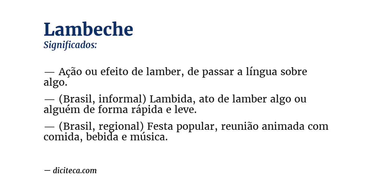 Significado de lambeche