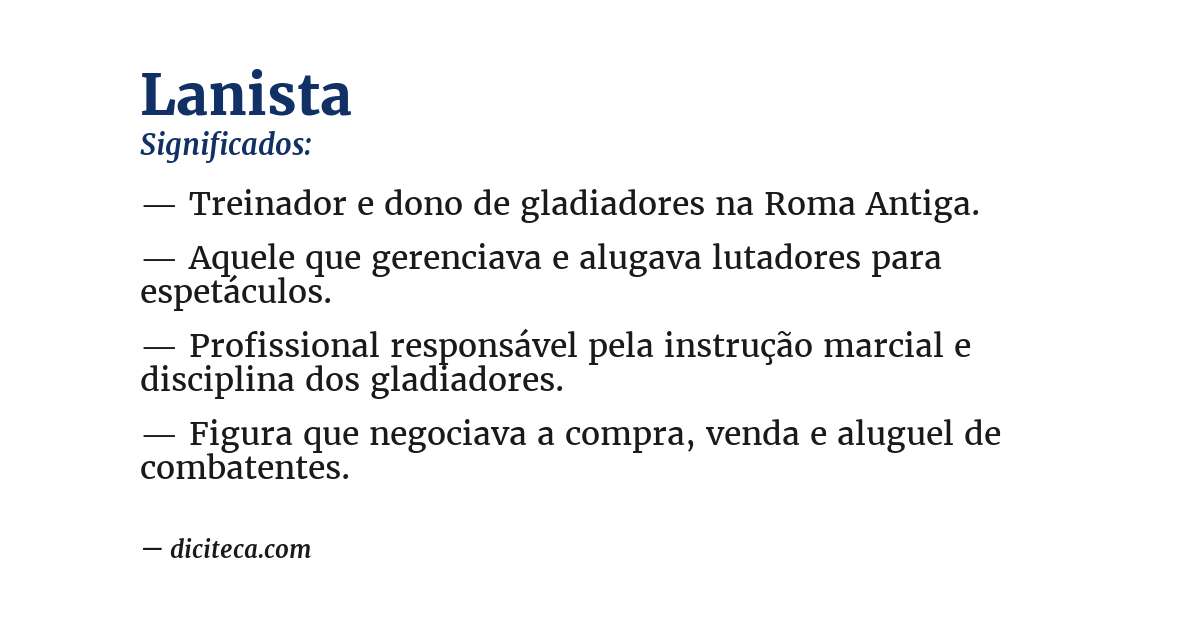 Significado de lanista