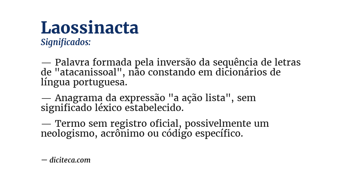 Significado de laossinacta